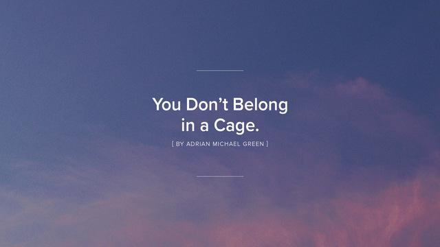 Adrian Michael Green's "you don’t belong in a cage." Online Video Workouts on ALO Wellness Club