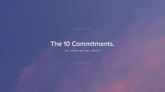 Adrian Michael Green's "the 10 commitments." Online Video Workouts on ALO Wellness Club