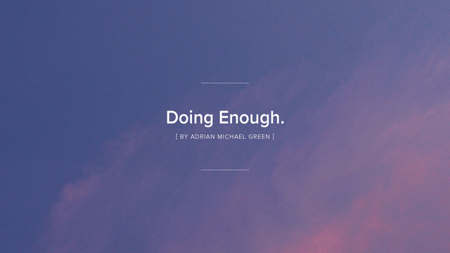 Adrian Michael Green's "doing enough." Online Video Workouts on ALO Wellness Club