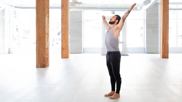 Patrick Beach's "Standing Sun Salutation" Online Video Workouts on ALO Wellness Club