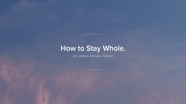 Adrian Michael Green's "how to stay whole." Online Video Workouts on ALO Wellness Club
