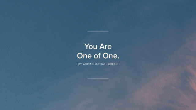 Adrian Michael Green's "you are one of one." Online Video Workouts on ALO Wellness Club